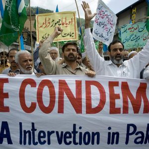 U.S.-Pakistan relations hit an all-time low when news broke of the bin Laden raid and the fake CIA vaccination program. Source: Anjum Naveed/AP Photo
