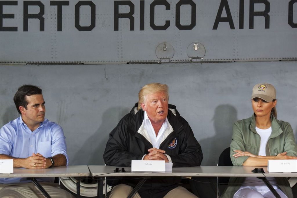 President Trump visits Puerto Rico after the hurricane. Source: Department of Defense 