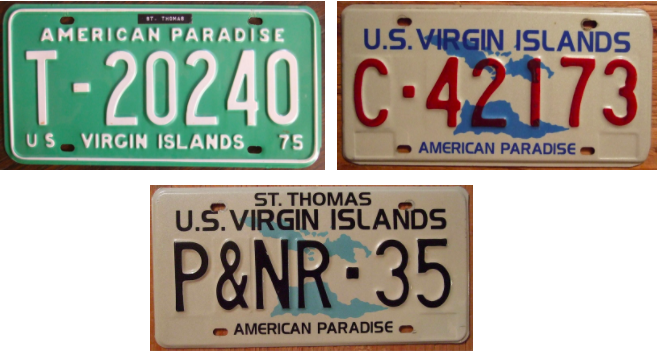 License plates in the U.S. Virgin Islands deem the islands to be “American Paradise”. Source: Wikimedia