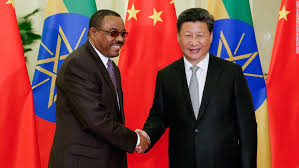 Chinese President Xi Jinping (R) meets with Ethiopian Prime Minister Hailemariam Desalegn in Beijing, May 12, 2017 at the Belt and Road Forum for International Cooperation. Source.Chinese President Xi Jinping (R) meets with Ethiopian Prime Minister Hailemariam Desalegn in Beijing, May 12, 2017 at the Belt and Road Forum for International Cooperation. Source: Ezega.com