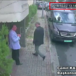 Security footage of Khashoggi entering the Saudi Consulate Photo Source: The Guardian