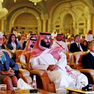 Crown Prince MBS at Davos in the Desert Conference Image Source: NBC News