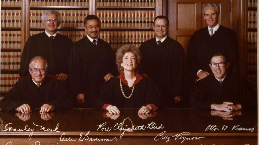 Cruz Reynoso with California Supreme Court Justices.