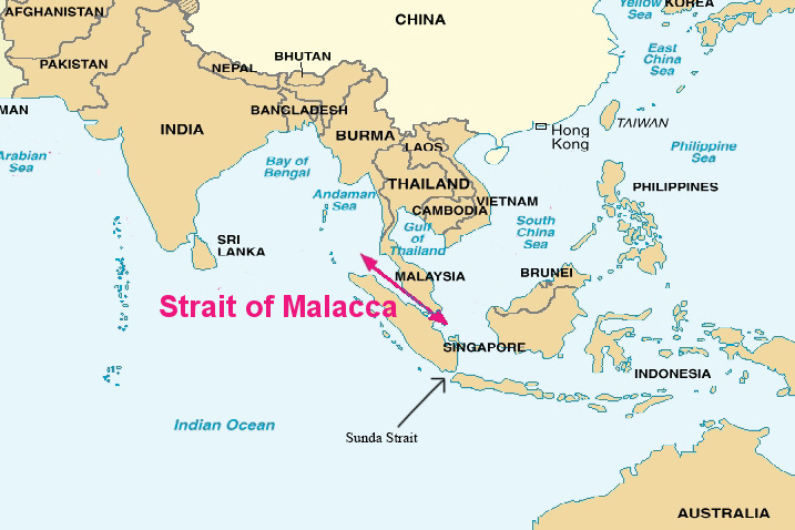 The Strait of Malacca and the Indonesian archipelago