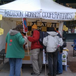 Worker cooperatives campaign in Madison, Wisconsin. Image by Albert Herring.
