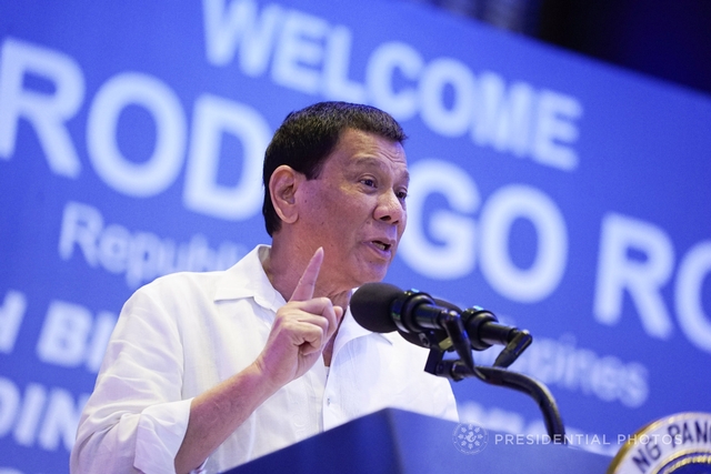 President of the Philippines, Rodrigo Duterte, giving a speech. Source: King Rodriguez/Presidential Photos