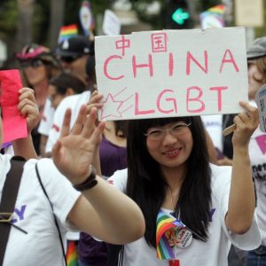 Chinese LGBT activists participates in the LA Gay Pride 2011 Festival
