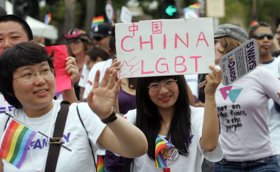 Chinese LGBT activists participates in the LA Gay Pride 2011 Festival