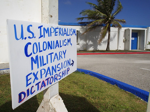Sign protesting U.S. colonialism